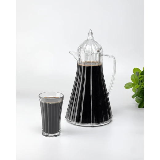 طقم إبريق ماء شفاف من الأكريلك مع 6 أكواب أكريلك - فيغ - Image 3