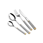 ارشيا طقم أدوات مائدة ذهبي وفضي 86 قطعة - ارشيا