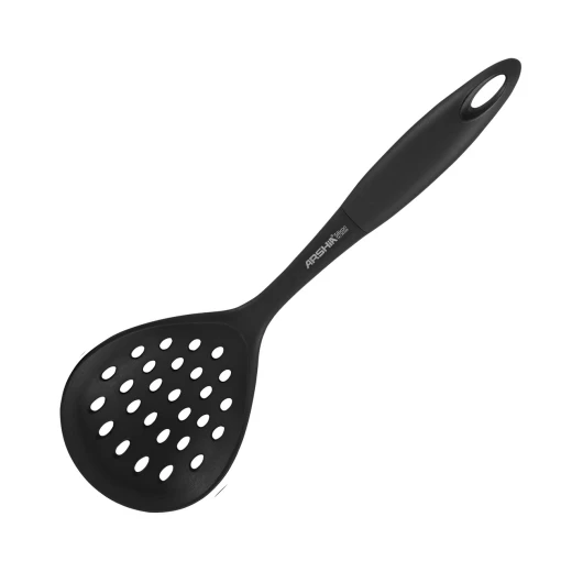 Arshia Silicone Utensil – Skimmer (Black) + Heat‑Resistant Silicone Head + Drainage Slots + Comfortable Non‑Slip Handle + Ideal for Draining Foods While Frying Boiling Without Scratching Cookware Arshia Silicone Utensil – Skimmer (Black) + Heat‑Resistant Silicone Head + Drainage Slots + Comfortable Non‑Slip Handle + Ideal for Draining Foods While Frying Boiling Without Scratching Cookware
