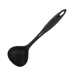 Arshia Silicone Utensil – Soup Ladle (Black) + Heat‑Resistant Silicone Deep Bowl + Comfortable Non‑Slip Handle + Ideal for Serving Soups, Stews Sauces Safely
