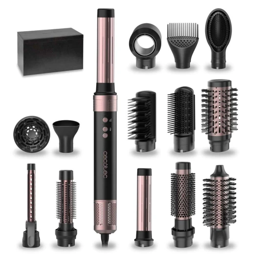 Cecotec CeramicCare AirGlam Black 14-in-1 Hair Styler 1400W, 110000 RPM Digital Brushless Motor, Coanda Technology, Ceramic & Keratin Coating, 14 Styling Heads, 3 Heat and 3 Speed Settings, Cold Air, Self-Cleaning Function, Luxury Storage Case Cecotec CeramicCare AirGlam Black 14-in-1 Hair Styler 1400W, 110000 RPM Digital Brushless Motor, Coanda Technology, Ceramic & Keratin Coating, 14 Styling Heads, 3 Heat and 3 Speed Settings, Cold Air, Self-Cleaning Function, Luxury Storage Case