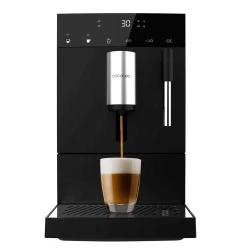Cecotec Compact Fully Automatic Coffee Machine 1350W, 19 Bar Pressure, Thermoblock Heating System, Built-in Grinder with 120–150g Airtight Bean Container, 1.1L Water Tank, Automatic Milk Frother, Customizable Coffee Settings, Self-Cleaning System