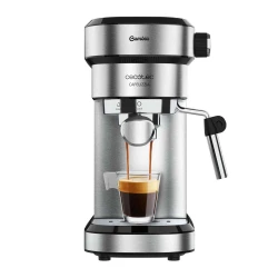 Cecotec Cafelizzia 790 Steel Espresso Coffee Machine — 20-Bar ForceAroma Pump, Fast Thermoblock Heating System, Steam Wand for Milk Frothing and Cappuccinos, 1.2 L Removable Water Tank, Stainless Steel Body with Cup-Warming Tray,