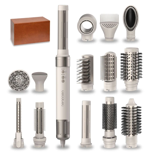 جهاز تصفيف الشعر متعدد الاستخدامات Cecotec CeramicCare 14 في 1 AirGlam Champagne، مزود بتقنية كواندا، ومحرك رقمي بدون فرش بقوة 1400 واط وسرعة 110000 دورة في الدقيقة، وطلاء سيراميك وكيراتين، و3 سرعات، و3 إعدادات للحرارة جهاز تصفيف الشعر متعدد الاستخدامات Cecotec CeramicCare 14 في 1 AirGlam Champagne، مزود بتقنية كواندا، ومحرك رقمي بدون فرش بقوة 1400 واط وسرعة 110000 دورة في الدقيقة، وطلاء سيراميك وكيراتين، و3 سرعات، و3 إعدادات للحرارة