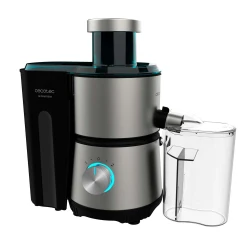 Cecotec Juice&Fresh 400 Titan Black XS – Compact Centrifugal Juicer, 400 W Power, Titanium-Coated Disc, 22,000 rpm High-Speed Extraction, XL Feeding Tube, 1 L Pulp Container, Includes 350 ml Juice Jug