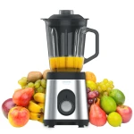 Cecotec Power Black Titanium 1800MAX Inox — High-Performance Jug Blender, 1800 W Motor, 6 Black Titanium-Coated Blades, 1.5 L Heat-Resistant Glass Jar, Stainless Steel Body, Multi-Speed Control for Smoothies, Ice Crushing & Hot Recipes - Cecotec