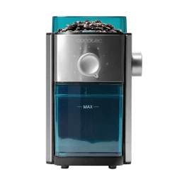Cecotec SteelMill 2000 Adjust — 150W Electric Coffee Grinder, Stainless Steel Design, Flat Grindstone System, 17 Adjustable Grinding Levels, 250 g Bean Hopper, Ground Coffee Container, Cleaning Brush, Dishwasher-Safe Parts