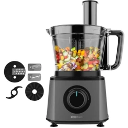 Cecotec Paprika 2000 — 2000W Food Processor, Stainless Steel Body, 3.5L Bowl, 2 Speeds + Pulse, Multiple Blades & Discs