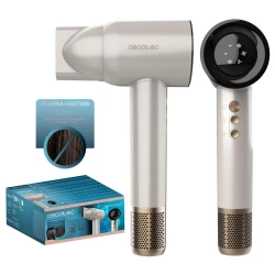 Cecotec IoniCare RockStar Nano IonTech Champagne – Professional Hair Dryer 1600W, Brushless Motor 110,000 rpm, Plasma Ion Technology, Digital Display with Smart Heat Control & Concentrator Nozzle