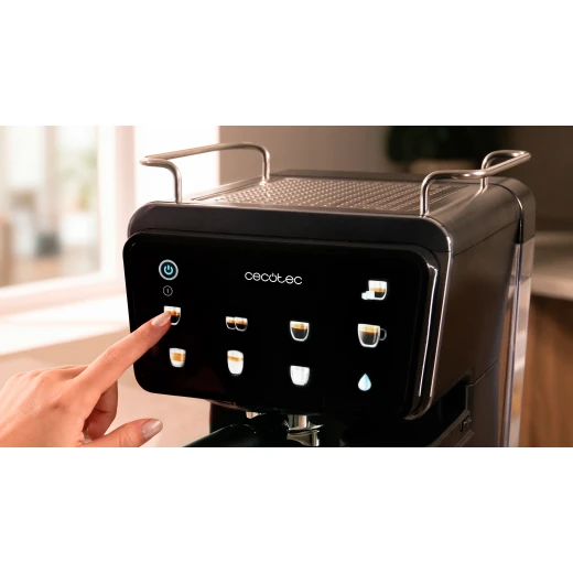 ماكينة قهوة إسبريسو سيكوتيك Power Espresso Touch ColdBrew Latte – 1350 واط، ضغط 20 بار، شاشة لمس، تقنية ColdBrew، خزان حليب ومخرج قهوة مزدوج - سيكوتك - Image 2