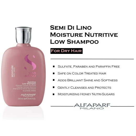 Alfaparf Milano Semi Di Lino Moisture Nutritive Sulfate Free Shampoo for Dry Hair, 250 Ml - Alfaparf milano - Image 8