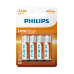 Philips LongLife Zinc Batteries AA - Pack of 4 - Philips