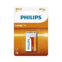 Philips LongLife Zinc Batteries 9V Pack Of 1