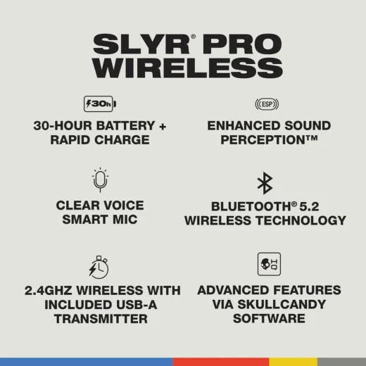 Skullcandy SLYR Pro Wireless Headphone - Playstation Headphone - White / Blue - Skullcandy - Image 3