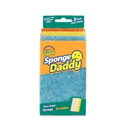 Scrub Daddy Sponge Daddy Dual-Sided Cleaning Sponge & Scrubber – Soft Sponge for Gentle Cleaning and Tough Scrubber for Stains, Durable & Versatile for Dishes and Surfaces