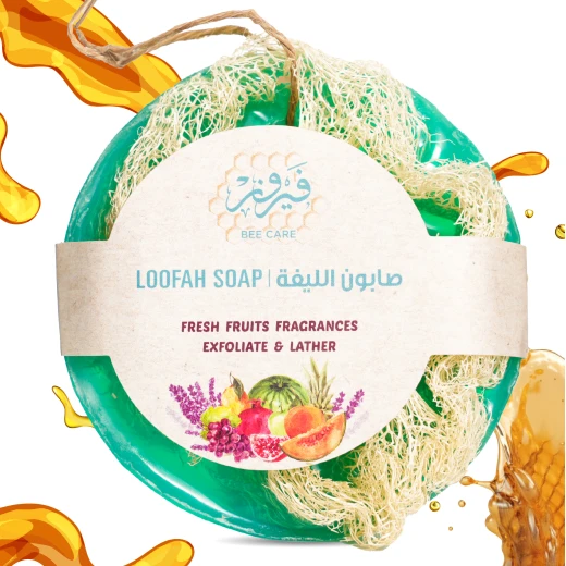 صابون الليفة الطبيعية بالفواكة من فيروز بي كير صابون الليفة الطبيعية بالفواكة من فيروز بي كير