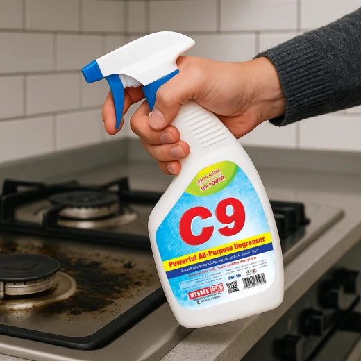 C9 مزيل دهون شامل 950 مل منظف قوي متعدد الاستخدامات لإزالة الدهون العنيدة في المطبخ، السيارات، والأسطح الخارجية من مينا - مينا - Image 2