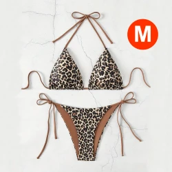 Leopard Pattern Bikini Set - Size M