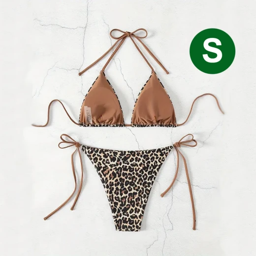 Leopard Pattern Bikini Set - Size S - Image 2