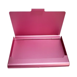 Pocket, Bag Aluminum Metal Fuchsia Business Card Holder Case