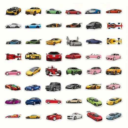 50 ملصق مختلف برسم لأشهر أنواع السيارات في العالم - Image 2