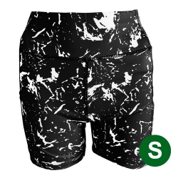 High waist fitness / yoga / workout / Zumba shorts with black marble pattern & side pocket - Size S