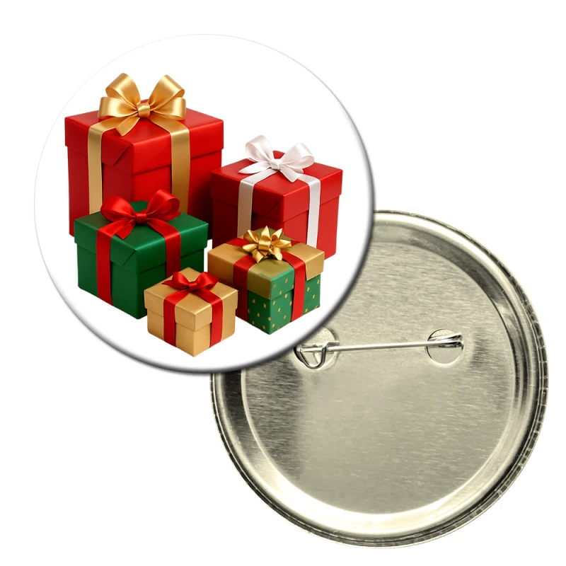 Button badge themed with Christmas festive decoration / message – Design 2 - Uncle pins