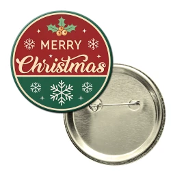 Button badge themed with Christmas festive decoration / message – Design 5