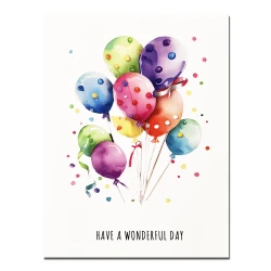 Water colors birthday greeting card style 1