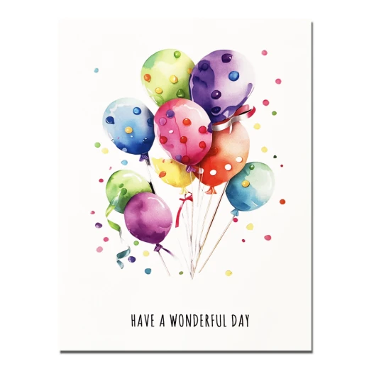 Water colors birthday greeting card style 1