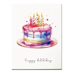 Water colors birthday greeting card style 5