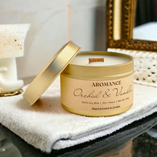 علبة شموع معطرة برائحة الأوركيد والفانيليا - ارومانس - Image 3