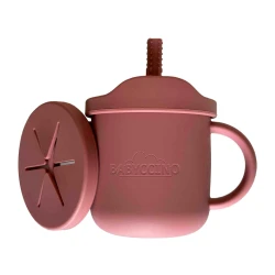 Babyccino Sip & Snack Cup 2 in 1 Silicone Snack Container & Sippy Cup for Toddlers BPA-Free, Dishwasher Safe, Spill-Proof with Easy-Grip Handles Ages 1+