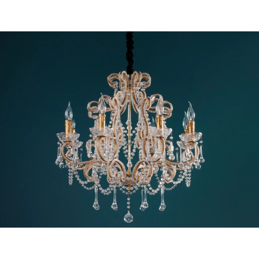 ثريا أفانغارد الذهبية مع كريستال معدن وزجاج، 74×71 سم، تصميم كلاسيكي أنيق، إضاءة عالية الجودة من مدام كوكو ثريا أفانغارد الذهبية مع كريستال معدن وزجاج، 74×71 سم، تصميم كلاسيكي أنيق، إضاءة عالية الجودة من مدام كوكو