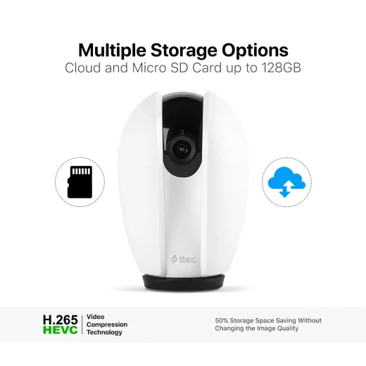 ، كاميرا أمان ذكية بدقة Full HD 360 درجة للتوصيل والتشغيل بتقنية Wi-Fi تي تيك - تي تي اي سي - Image 9