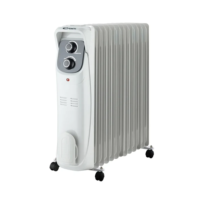 Conti ORDT-1413 Oil Radiator – 2500W, 13 Fins, Adjustable Thermostat, Overheat & Tip-Over Protection - Conti
