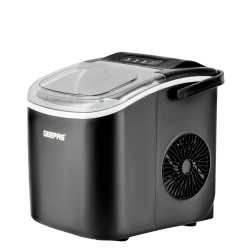 Geepas GIM63053UK Portable Automatic Ice Maker – 12kg/Day Capacity, 1.2L Water Tank, 0.6kg Ice Container, Auto Shut-Off, Fast Ice in 7 Minutes, Black