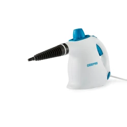 Geepas GSC63064UK Handheld Steam Cleaner – 1050W, 380ml Water Tank, 9 Accessories, 110°C Steam Temperature, Lightweight & Portable, Blue and White
