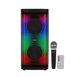 Geepas Rechargeable Portable Speaker GMS11193 – 20000W PMPO, Bluetooth, RGB Light, Wireless Mic, USB/TF/FM/TWS Connectivity
