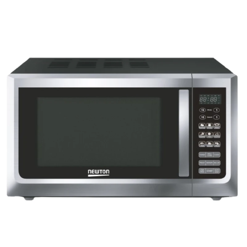 Newton Silver Microwave Oven & Grill Combo 43 Liter: Experience versatile cooking with this family-sized appliance. Grill, bake, and microwave with ease. Perfect for all your culinary needs. Featuring a spacious 43L capacity, it's ideal for preparing meals for the whole family. Enjoy the convenience of a combined oven and grill. - Newton