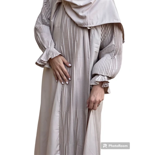 أواعي صلاة قطعه واحده قطن مع شال موصول - بيج - البركة - Image 2
