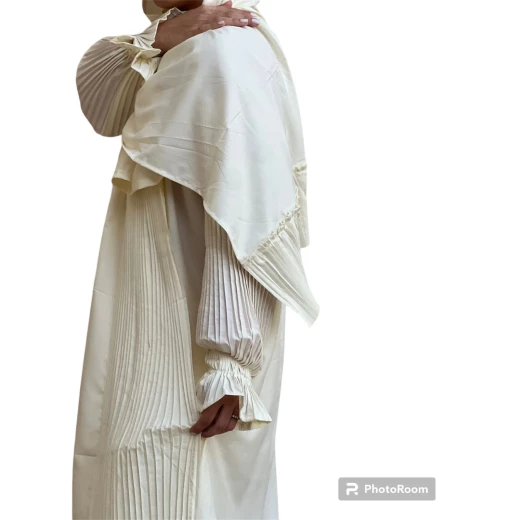 أواعي صلاة قطعه واحده مع شال موصول- اوفوايت - البركة - Image 2