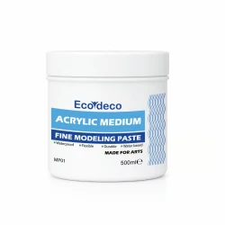 Ecodeco 3D Fine Modeling Paste 500ml - Ideal for artistic paintings and crafts, featuring a smooth, durable, water-resistant texture that is easy to apply, shape, and create raised 3D effects.