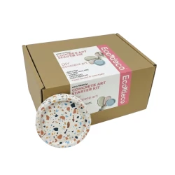 Ecodeco Concrete Art Starter Kit for Beginners – 2kg Concrete Powder, Hardener, Color, Silicone Mold & Tools for DIY Sculptures
