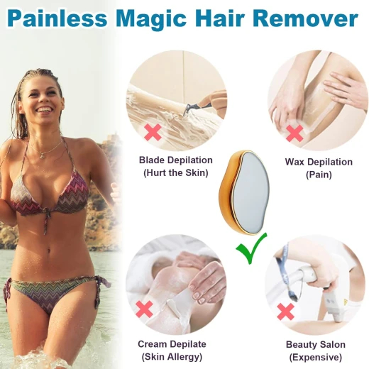 حجر كريستال رازور فيزيكال ماجيك لإزالة الشعر, باللون الذهبي - Image 5
