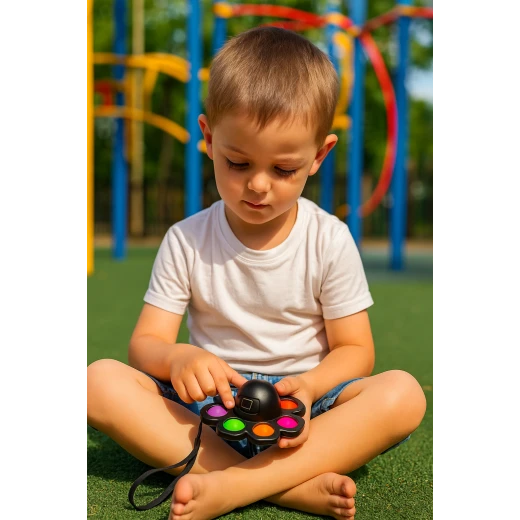 لعبة حسية على شكل أخطبوط تجمع بين سبينر فيدجيت، ضغط الفقاعات، والسحب. لعبة حسية على شكل أخطبوط تجمع بين سبينر فيدجيت، ضغط الفقاعات، والسحب.