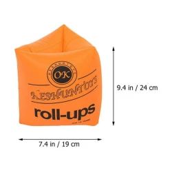 Inflatable Swimming Armbands – 2 Pairs of Arm Float Sleeves for Safe Swim Training orange  color 24L x 24W x 24H centimeters