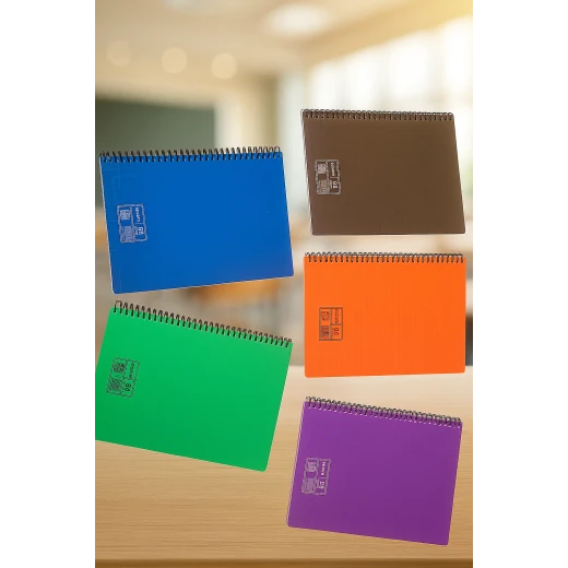 Sensoria, Arabic Ruled Spiral Notebook, 100 Sheets, Plastic Cover ,Size: 22.5 cm × 16 cm - sensoria - Image 2