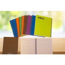 Sensoria, Arabic Ruled Spiral Notebook, 100 Sheets, Plastic Cover ,Size: 22.5 cm × 16 cm