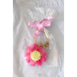 Sensoria Handmade Flower Keychain - Soft, Colorful & Unique Accessory for Bags or Keys, Perfect Gift for Parties & Special Occasions